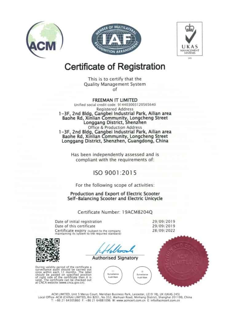 Iso9001 Certificate